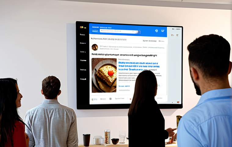 **
Crowd of diverse people looking at positive customer reviews on a bright, modern website displayed on a large screen. The atmosphere should be trustworthy and inviting, emphasizing the influence of positive feedback.
**